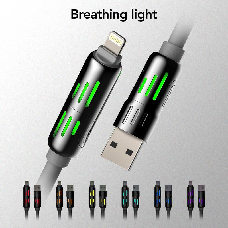 Mfish Universal 4-In-1 Multi USB Charging Cable with USB A,Type C,Lightning-Max 240W Fast Charging&Data Sync for Iphone&Samsung Efficient Electronic Smartphone Cellphone