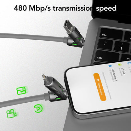 Mfish Universal 4-In-1 Multi USB Charging Cable with USB A,Type C,Lightning-Max 240W Fast Charging&Data Sync for Iphone&Samsung Efficient Electronic Smartphone Cellphone