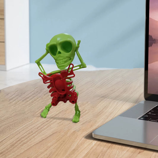Dancing Skeleton Toys Clockwork Fun Little Toy Ornaments Creative Stress Relief Desktop Toys Gift for Friends Halloween Ornament